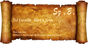 Szlovák Bettina névjegykártya