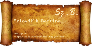 Szlovák Bettina névjegykártya