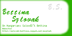 bettina szlovak business card